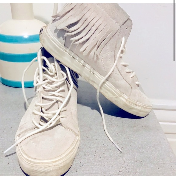 VANS skate fringe shoe grey off the wall 8 woman’s / 6.5 mens - Picture 6 of 9